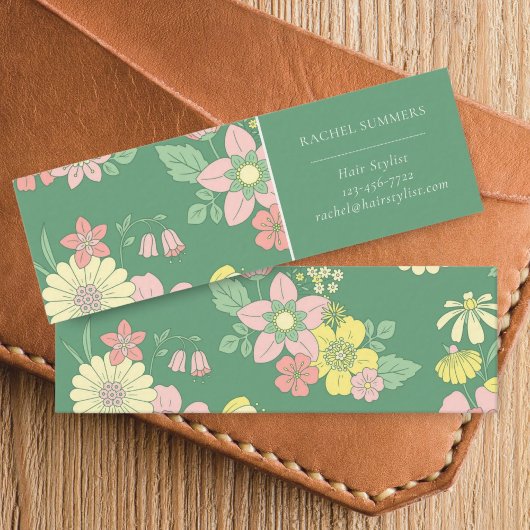 Spring Garden Boho Floral Mini Visitenkarte