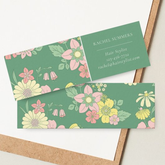 Spring Garden Boho Floral Mini Visitenkarte