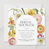 Spring Garden Bright Floral Bridal Shower  Einladung (Vorderseite)
