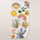 Spring Garden Butterfly Regenbogen Sonnenschein Gr Badehandtuch (Badehandtuch)