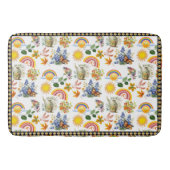 Spring Garden Butterfly Regenbogen Sonnenschein Gr Badematte (Vorderseite)