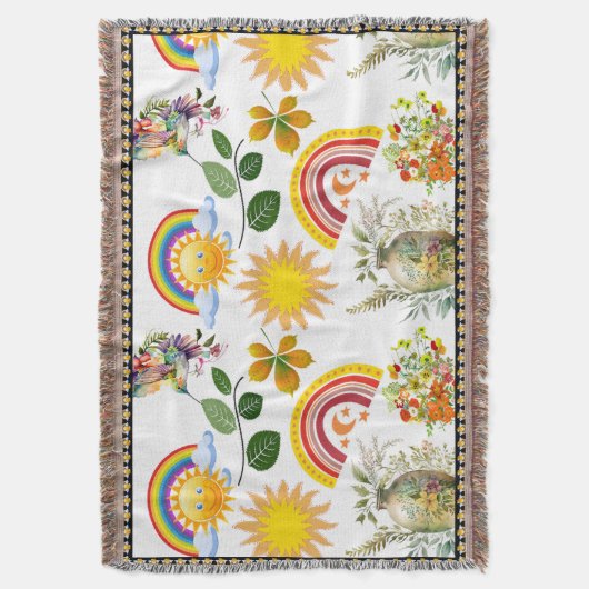 Spring Garden Butterfly Regenbogen Sonnenschein Gr Decke (Vorderseite Vertikal)