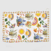 Spring Garden Butterfly Regenbogen Sonnenschein Gr Golfhandtuch (Horizontal)