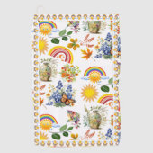 Spring Garden Butterfly Regenbogen Sonnenschein Gr Golfhandtuch (Vorderseite)