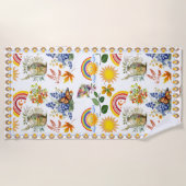 Spring Garden Butterfly Regenbogen Sonnenschein Gr Strandtuch (Vorderseite)