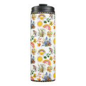 Spring Garden Butterfly Regenbogen Sonnenschein Gr Thermosbecher (Vorderseite)