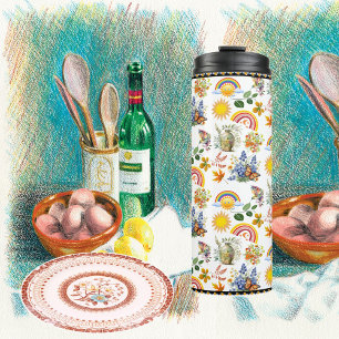 Spring Garden Butterfly Regenbogen Sonnenschein Gr Thermosbecher