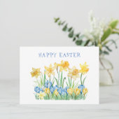 Spring Garden Daffodils Happy Oaster Feiertagskarte (Stehend Vorderseite)