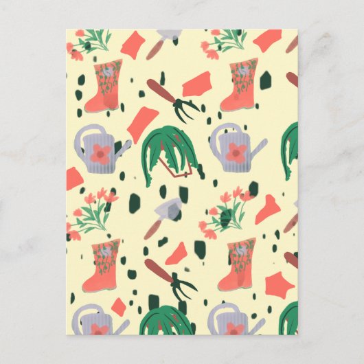 Spring Garden Doodles Illustration Postkarte (Vorderseite)