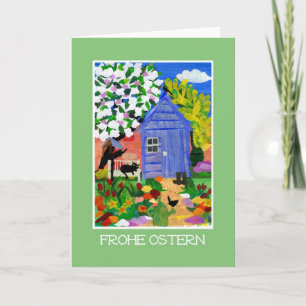'Spring Garden' Easter Card - German Greeting Feiertagskarte