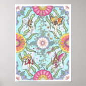 Spring Garden Faige Bug Fantasy Art Mandala Poster (Vorne)