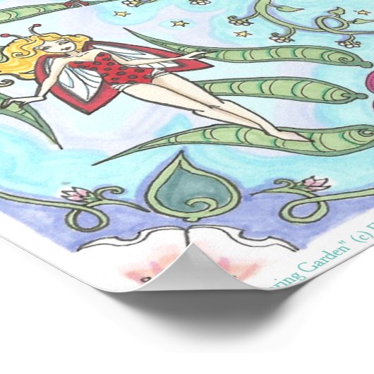 Spring Garden Faige Bug Fantasy Art Mandala Poster (Ecke)