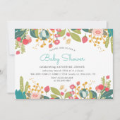 Spring Garden Floral Baby Dusche Einladung (Vorderseite)