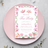 Spring Garden Floral Pink Tee Party Brautparty Einladung