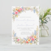 Spring Garden Floral Wedding Invitation Einladung (Stehend Vorderseite)