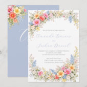 Spring Garden Floral Wedding Invitation Einladung (Vorne/Hinten)
