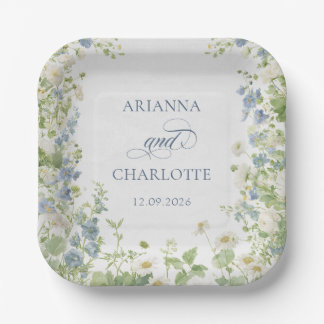 Spring Garden Floral Wedding Paper Plates Pappteller