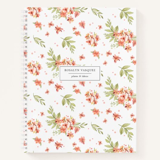 Spring Garden Florals | Personalisiertes Journal Notizblock (Vorderseite)