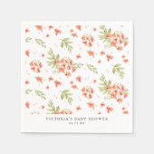 Spring Garden Florals | Wasserfarben-Babydusche Serviette (Vorderseite)