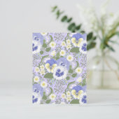 Spring Garden flowers on lavender Postkarte (Stehend Vorderseite)