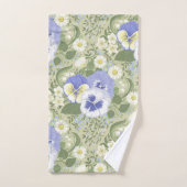 Spring Garden flowers on sage Badhandtuch Set (Handtuch)