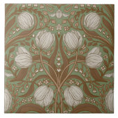 Spring Garden flowers on sage Fliese (Vorderseite)