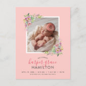 Spring Garden Foto Geburtsankündigung Postkarte (Vorderseite)