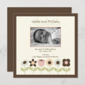 Spring Garden Foto Geburtserklärung Ankündigung (Vorne/Hinten)