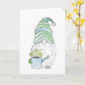 Spring Garden Gnome Karte (Gelbe Blume)