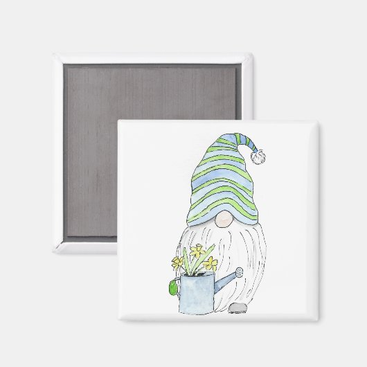 Spring Garden Gnome Magnet (Vorderseite/Rückseite)