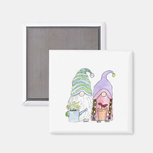 Spring Garden Gnomes Magnet (Vorderseite/Rückseite)