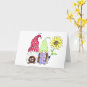 Spring Garden Gnomes Mama und Papa Karte (Gelbe Blume)