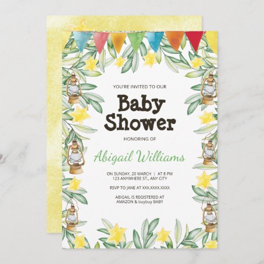 Spring Garden Greenerity Baby Dusche Einladung (Vorne/Hinten)