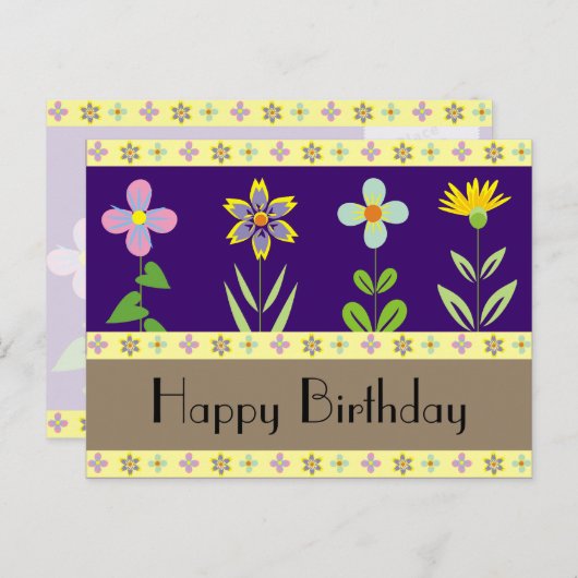 Spring Garden Happy Birthday Postkarten (Vorne/Hinten)