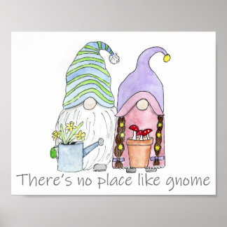 Spring Garden Mama und Papa Gnomes Poster