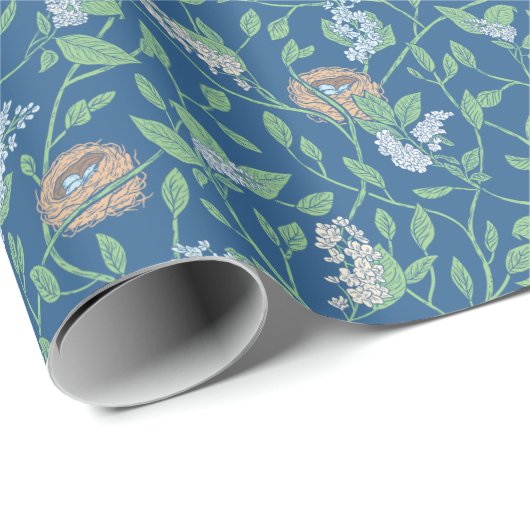 Spring Garden Mother Day Robin Nest Queen Ann Lace Geschenkpapier (Rolleneckpunkt)