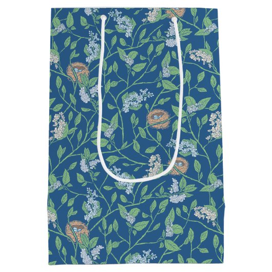 Spring Garden Mother Day Robin Nest Queen Ann Lace Mittlere Geschenktüte (Rückseite)