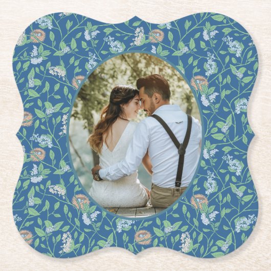 Spring Garden Mother Day Robin Nest Queen Foto Untersetzer (Vorderseite)