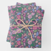 Spring Garden Mother's Day Poppies japanische Fans Geschenkpapier Set (Beispiel)