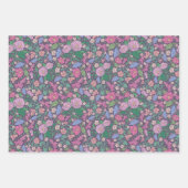 Spring Garden Mother's Day Poppies japanische Fans Geschenkpapier Set (Vorderseite)