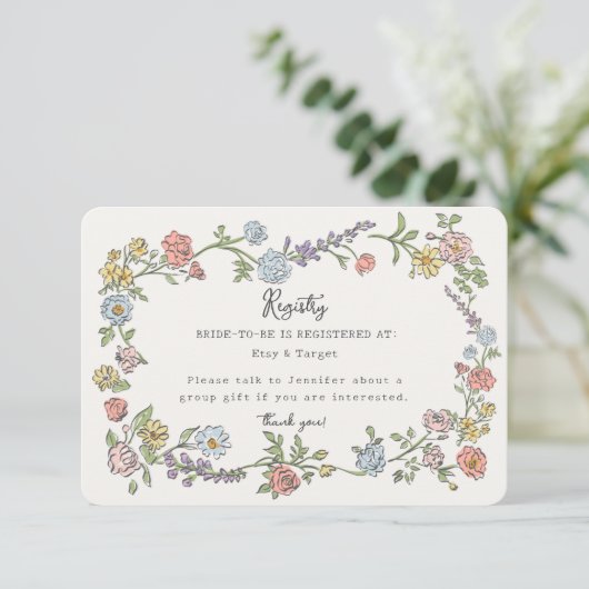 Spring Garden Party Blumenregistrierung Einladung (Stehend Vorderseite)