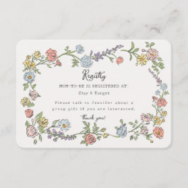 Spring Garden Party Floral Baby Registry Beilage Begleitkarte