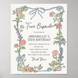 Spring Garden Party Floral Geburtstag Time Kapsel Poster