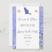 Spring Garden Party Katze Lavendel Individuelle Ei Einladung (Vorderseite)