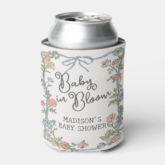Spring Garden Party Pastel Floral Baby Dusche Dosenkühler (Kanne Vorderseite)