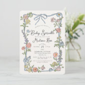 Spring Garden Party Pastel Floral Baby Sprinkle (Stehend Vorderseite)