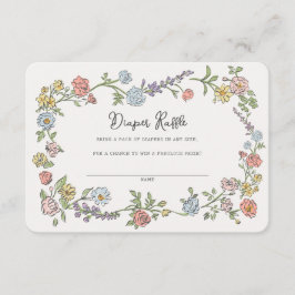Spring Garden Party Windeln Raffel Baby Beilage Begleitkarte
