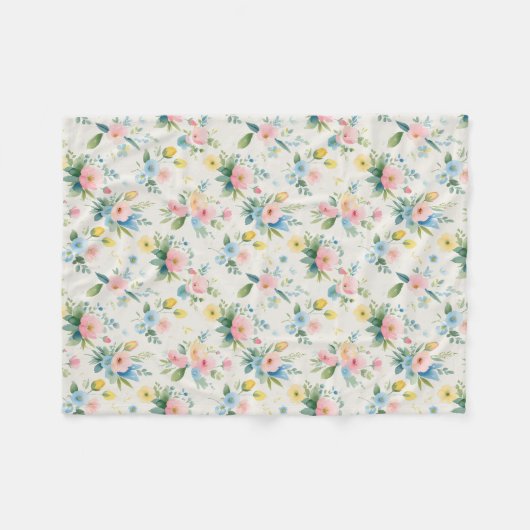 spring garden pastel florals fleecedecke (Vorderseite (Horizontal))
