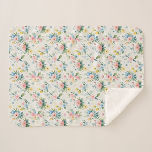 spring garden pastel florals sherpadecke (Vorderseite (Horizontal))