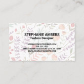 Spring Garden Pattern | Monogramm Visitenkarte (Rückseite)